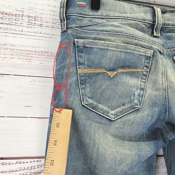 Diesel Jeans Womens 27 X 30 Blue Getlegg Slim Skinny Low Rise Distressed Denim - Picture 11 of 16